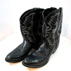 Laredo Leather Birchwood Black Cowboy Boots 032974 Men's Size Size 14 D